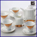 Charmante Mode goldene Blume Kaffee-Set